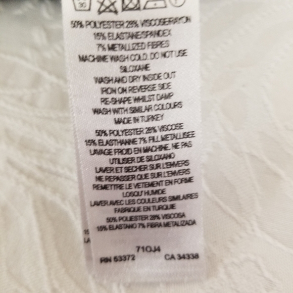 𝅺french Connection Polyester/elastin /viscose metalized blend mini dress - Picture 5 of 16